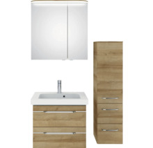 Badezimmer-Set mit Waschtischunterschrank, Spiegelschrank und Hochschrank