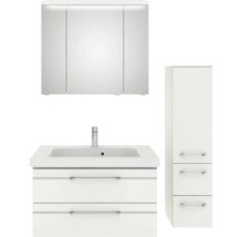 Ensemble de salle de bains avec armoire de toilette, meuble sous-lavabo et armoire haute