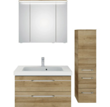 Ensemble de salle de bains avec armoire de toilette, meuble sous-lavabo et armoire latérale