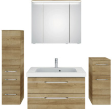 Ensemble de meubles de salle de bains avec lavabo, armoire de toilette et armoires latérales