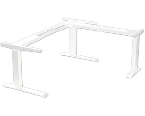 Piètement de table d'angle réglable en hauteur électrique à 3 niveaux 610-1270 mm 3 moteurs blanc