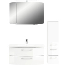 Badezimmer-Set mit Spiegelschrank, Waschtisch und Hochschrank