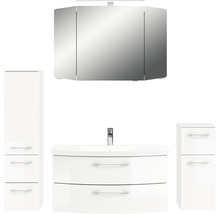Ensemble de salle de bains complet avec armoire de toilette, meuble sous-vasque et deux armoires hautes