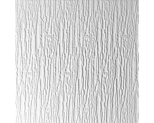 Deckenplatte Hamburg, 50 x 50 x 0,4 cm, 2 m² im Pack Nahaufnahme einer weissen Raufasertapete mit Baumrindenmuster