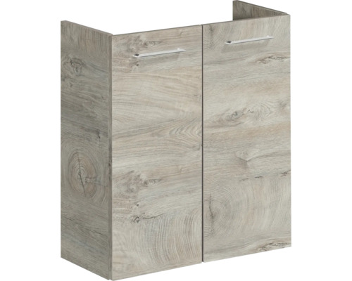 form&style Mini Waschbeckenunterschrank FELINA BxHxT 52 cm x 60 cm x 24,3 cm nature oak Waschtischunterschrank aus Holz mit zwei Türen