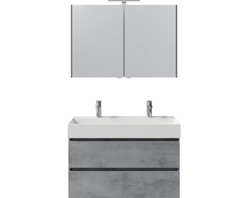 Ensemble de meubles de salle de bains pelipal Torino 101 cm gris foncé oxydé 3 pièces SET-125-072