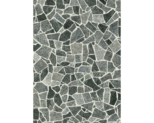 Sol PVC Rubblestone mosaïque gris FB593 200 cm de largeur (au mètre)