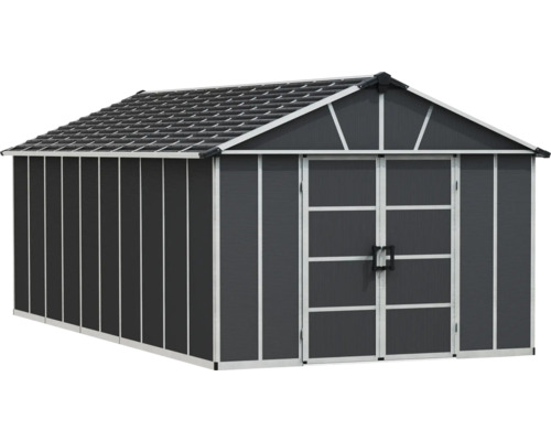 Abri de jardin en métal avec double porte et toit