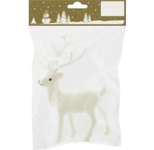 Dekorativer, weisser Hirsch in einer Verpackung für die Weihnachtszeit