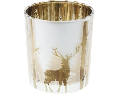 Décoration de Noël Porte-bougies à réchaud Cerfs ø 7 H 8 cm