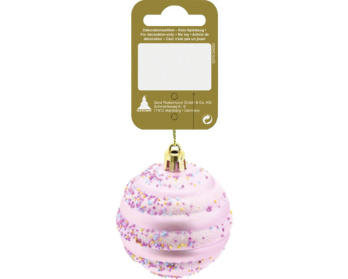 Weihnachtsdeko Kugel Glitzer Ø 6 cm rosa