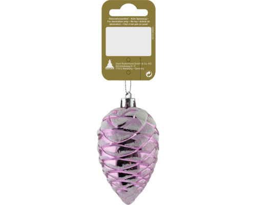 Décoration de Noël suspension pomme de pin 9 cm rose