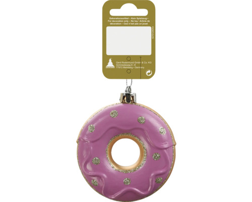 Décoration de Noël suspension donut Ø 8 cm rose