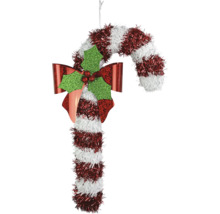 Pendentif décoratif en forme de canne à sucre avec un noeud pour la période de Noël