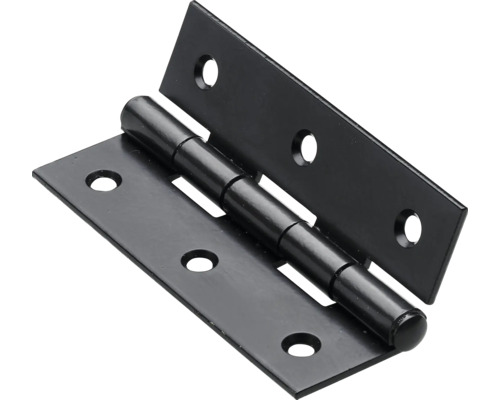 Schmales Scharnier 70 x 40 x 1,2 mm Stahl schwarz 10 Stück Scharnier aus Metall mit Schraublöchern