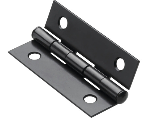 Schmales Scharnier 50 x 30 x 1,2 mm Stahl schwarz 10 Stück Scharnier aus Metall mit Befestigungslöchern