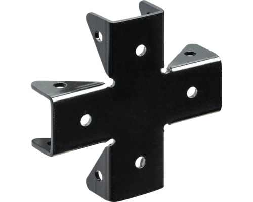 Holzverbinder in Kreuzform mit Befestigungslöchern