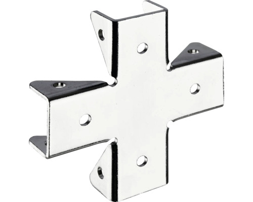 Kreuzverbinder aus Metall mit Schraubenlöchern