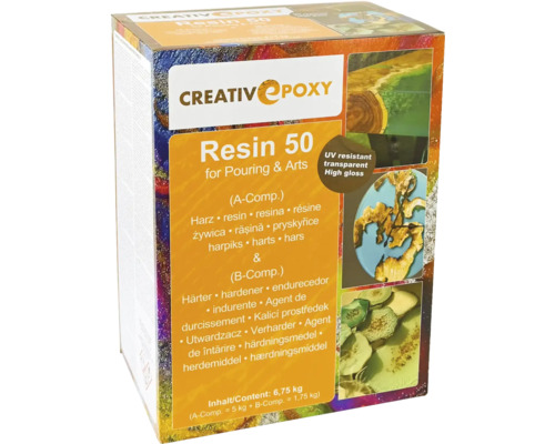 Résine époxy créative Resin 50 résine de coulée et résine synthétique, contenu 6,75 kilogrammes