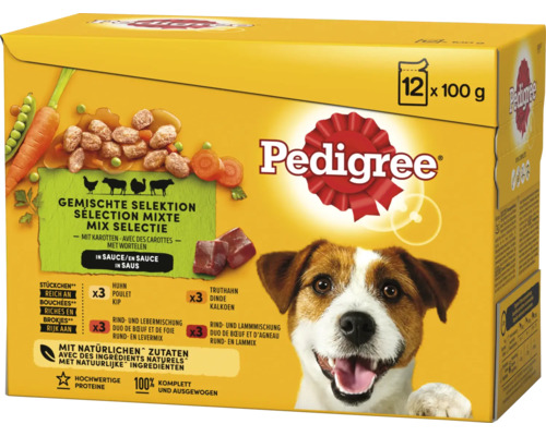 Pedigree Hundefutter Pouch Selection 12x100g