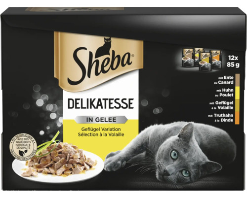Pâtée pour chats Sheba Delikatesse gelée volaille 12 x 85 g - HORNBACH
