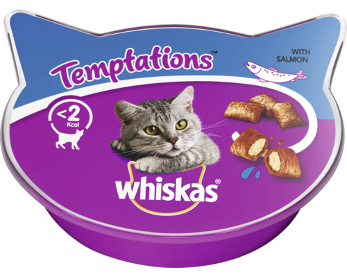 Whiskas Katzensnack Knusper-Taschen Lachs 60 g Temptations Katzensnack mit Lachsgeschmack