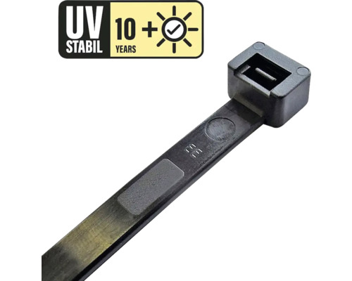 Kabelbinder UV stabil 360 x 4.5 mm schwarz 100 Stk Kabelbinder mit UV-beständigem Material für mehr als 10 Jahre