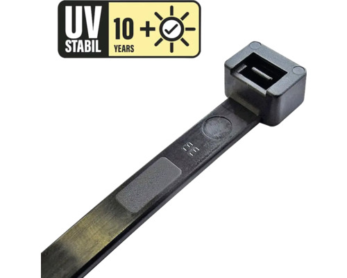 Kabelbinder UV stabil 200 x 3.5 mm schwarz 100 Stk