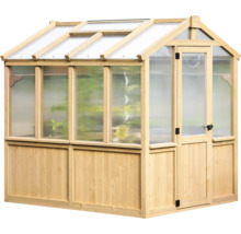 Serre en bois avec porte et plaques en polycarbonate