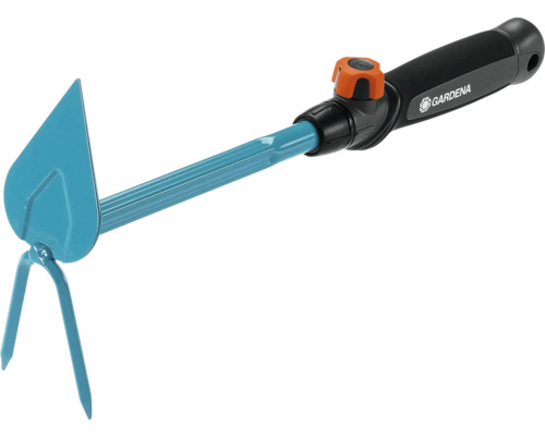 Sarcloir à mauvaises herbes Gardena avec deux dents et une pioche à mauvaises herbes