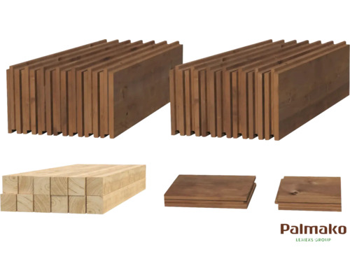 Plancher Palmako Valentine 4,7 m² 276 x 180 cm marron
