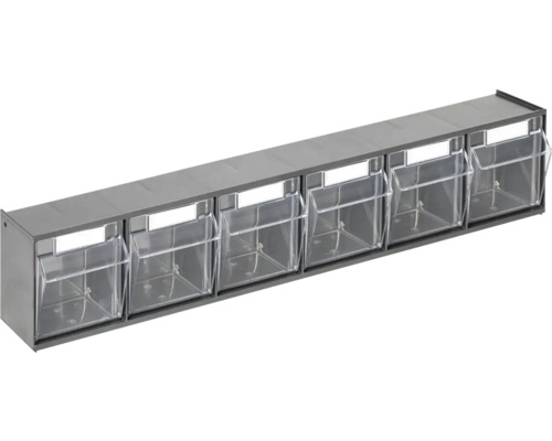 Klarsichtmagazin Industrial 6-fach 60 x 11,3 x 7,5 cm anthrazit Klarsichtmagazin Industrial 6-fach 60 x 11,3 x 7,5 cm anthrazit