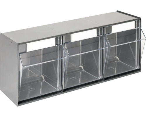 Klarsichtmagazin Industrial 3-fach 60 x 24,2 x 16,3 cm anthrazit Klarsichtmagazin Industrial 3-fach 60 x 24,2 x 16,3 cm anthrazit