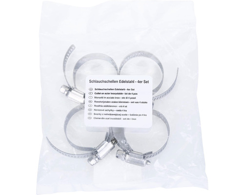 Colliers de serrage en acier inoxydable, lot de quatre