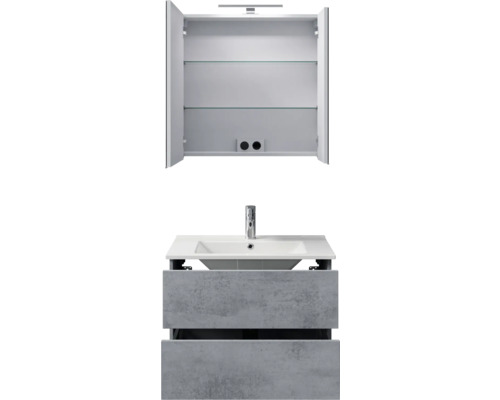 Ensemble de meubles de salle de bains pelipal Cavallino 75 cm gris foncé oxydé 3 pièces SET-158-066