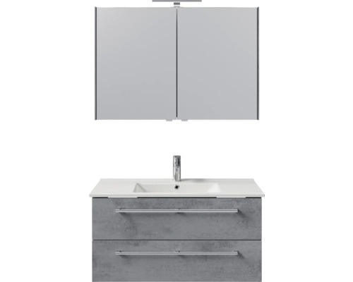 Ensemble de meubles de salle de bains pelipal Cavallino 100 cm gris foncé oxydé 3 pièces SET-158-084