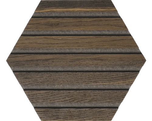 Panneau acoustique Fjordwall He x agon chêne fumé 265 x 265 x 9 mm 1 pack = 3 pièces