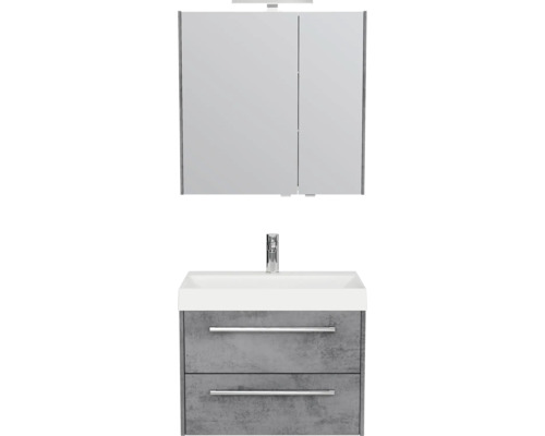 Ensemble de meubles de salle de bains pelipal Milano 70 cm gris foncé oxydé 3 pièces SET-138-024
