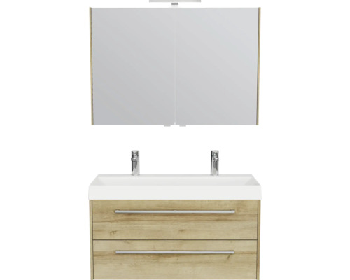 Ensemble de meubles de salle de bains pelipal Milano 100 cm chêne Riviera 3 pièces SET-138-053