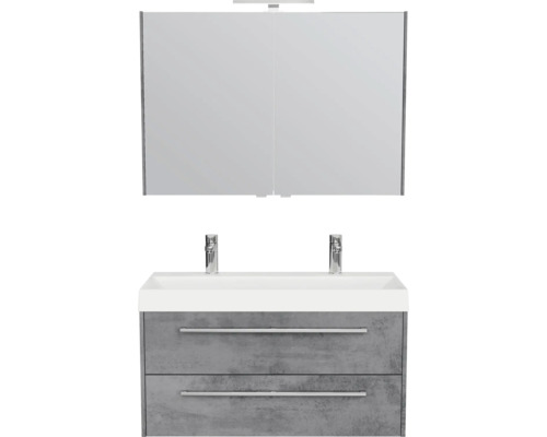Ensemble de meubles de salle de bains pelipal Milano 100 cm gris foncé oxydé 3 pièces SET-138-054