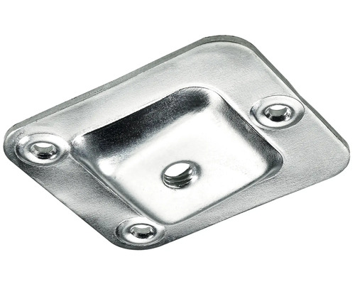 Plaque de montage pour pieds de table M8 x 58 x 66 mm inclinée acier galvanisé Plaque de base métallique avec trois trous pour vis