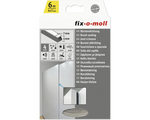 Fix-o-moll Bürstendichtung, 6 Meter, 4 mal 7 Millimeter