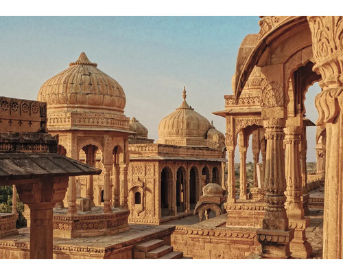 Papier peint panoramique intissé 363500 Indian Style graphique marron 8 pces 424 x 300 cm