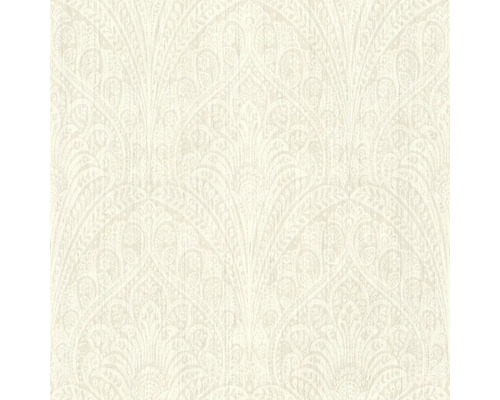 Papier peint intissé 746310 Indian Style Paisley crème Papier peint avec motif floral en éventail