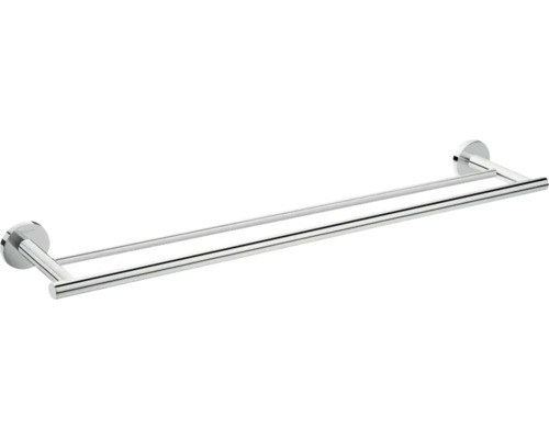 Porte-serviettes double hansgrohe Logis Universal 60 cm chrome brillant 41712000 Porte-serviettes double en métal pour montage mural