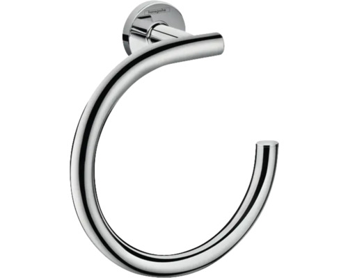 Anneau porte-serviettes hansgrohe Logis Universal chrome brillant 41724000 Porte-serviettes en métal pour montage mural