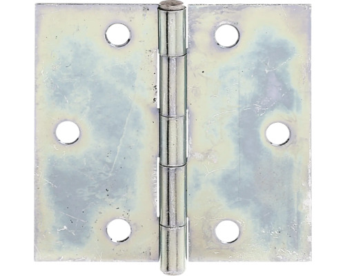 Charnière carrée avec tige en laiton rivetée 82 x 82 mm galvanisation sendzimir Paumelle de porte en métal avec quatre trous de vis
