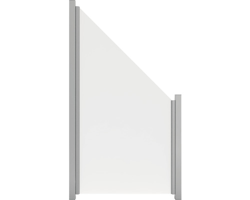 Élément de finition GroJa Belfort gauche sans poteaux 90 x 180/90 cm satiné Paroi latérale pour séparateur de pièce en verre avec cadre en aluminium