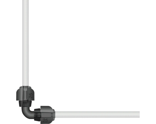 Coude en plastique à 90 degrés avec un diamètre de 25 millimètres et un tuyau