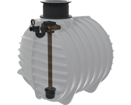 Citerne d''eau de pluie avec arrivée d''eau, filtre et évacuation